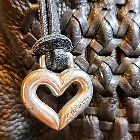 Brighton Large Black Leather Hobo Shoulder Bag Purse 18x12x8" - Picture 2 of 9